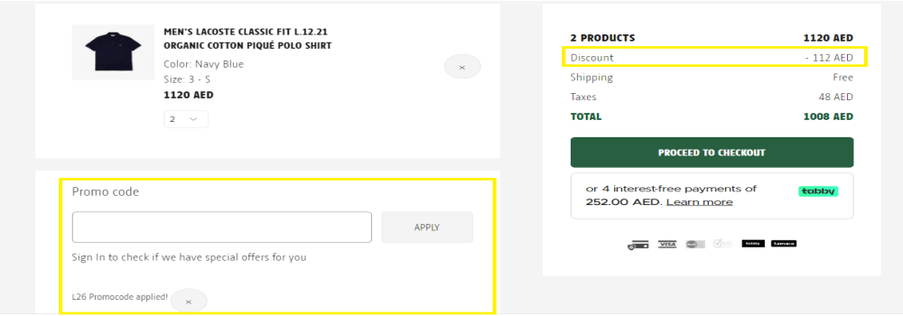 Lacoste how to get code